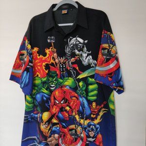 2001 Vintage All Over Print Marvel Comics Size XL
